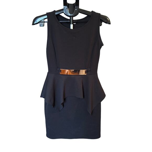 Mesmerized Dress Womens Size Small (4) Peplum Y2K Bodycon Sleek Glam Clubwear - Picture 2 of 8